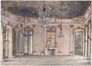 Hall in Rheinsberg Castle by Adolph Menzel