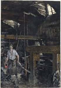Forge in Gastein by Adolph Menzel