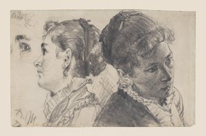 Studies of a Young Woman by Adolph Menzel