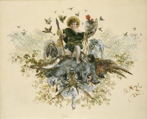 Tableware: Roasting Dish for Game with Saint Hubert by Adolph Menzel