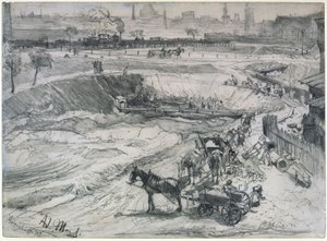 Open-pit Mining in Königshütte by Adolph Menzel