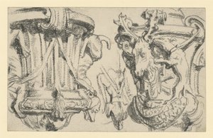 Two Vases on the Balustrade of the Terrace of Moritzburg Castle near Dresden