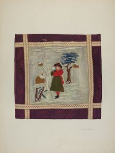 Applique Coverlet (Detail) by Adolph Opstad