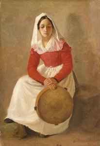 A Woman Named Anunziata in Subiaco by Adolph Tidemand