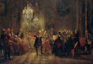 Flute Concert of Frederick the Great in Sanssouci by Adolph Menzel
