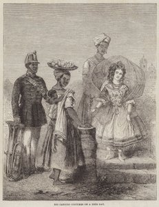 Rio Janeiro Costumes on a Fete Day by Adolphe DHastrel