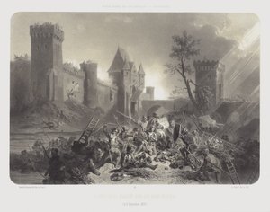 Joan of Arc wounded before the walls of Paris, 8 September 1429 by Adolphe Jean Baptiste (after) Bayot