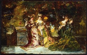 Women in a Park, c.1858 by Adolphe Joseph Thomas Monticelli