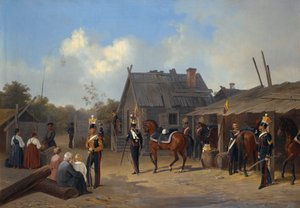 Soldiers Bivouacking in a Village