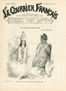 Cover of Le Courrier français, number 33, Satirical in B & W by Adolphe Leon Willette