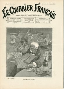 Cover of Le Courrier français, number 43, Satirical in B & W by Adolphe Leon Willette