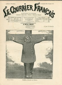 Cover of The Courier français, number 47, Satirical in B & W by Adolphe Leon Willette