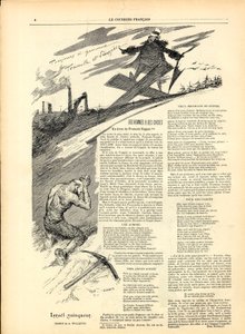 The English Courier, Satirical in B & W by Adolphe Leon Willette