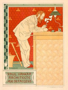 Reproduction of a Poster Advertising the Architectural Practice of Paul Hankar, 1894 by Adolphe Louis Charles Crespin