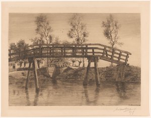 Bridge by Adolphe P.H J. van Weezel Errens (signed by artist)