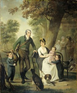 Jonkheer Gysbert Carel Rutger Reinier van Brienen van Ramerus (1771-1821), with his Wife and four of their Children by Adriaan de Lelie