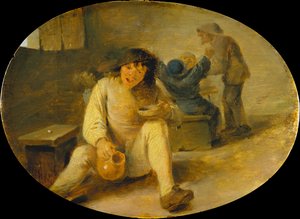 Drunken Peasant by Adriaen Brouwer