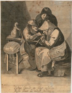 Flute Player and Two Peasants by Adriaen Brouwer