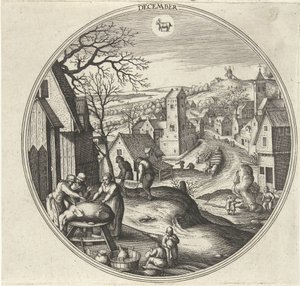 December (series: The Twelve Months) by Adriaen Collaert