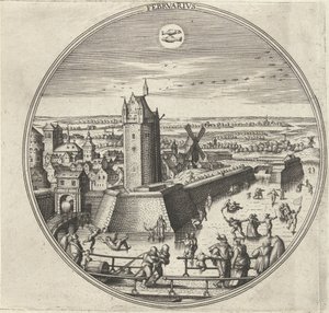February, The Twelve Months (series title) by Adriaen Collaert