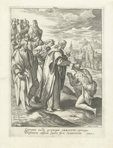 Healing of a Leper (Life of Christ series) by Adriaen Collaert