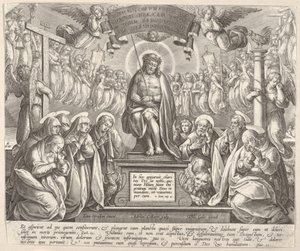 Man of Sorrows with the Three Marys and the Evangelists by Adriaen Collaert