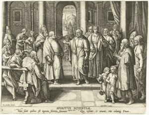 Peter and Paul Prove the Resurrection of Christ: The Gift of Learning by Adriaen Collaert