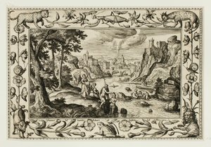 The Baptism of Christ, from Landscapes with Old and New Testament Scenes and Hunting Scenes by Adriaen Collaert