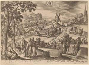 The Plucking of Ears of Corn on Sabbath Day by Adriaen Collaert after Hans Bol