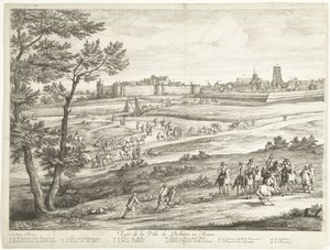 View of Bethune (left panel) by Adriaen Frans Boudewyns
