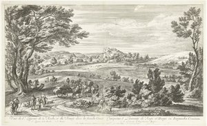View of Saint Laurent de la Roche by Adriaen Frans Boudewyns