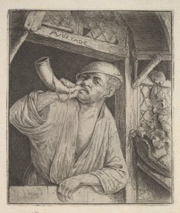 Baker Blowing Horn by Adriaen Jansz. van Ostade