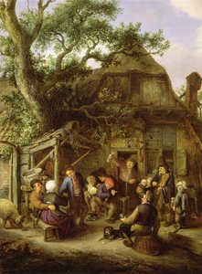 Happy Peasants (detail) by Adriaen Jansz. van Ostade