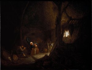 Peasant Family in a Barn by Adriaen Jansz. van Ostade