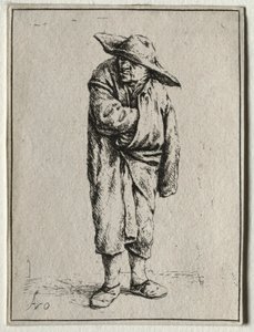 Peasant with his hand in his cloak by Adriaen Jansz. van Ostade