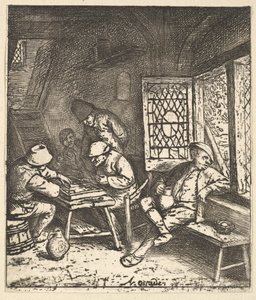 Tric Trac Players, 1610-85 by Adriaen Jansz. van Ostade