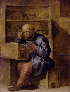 The Proofreader Cornelis Kiel at Work by Adriaen Pietersz. van de Venne