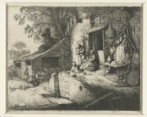 Spinning Woman in Front of a House