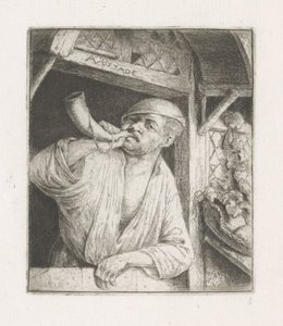 Baker Blowing a Horn in a Doorway by Adriaen van Ostade