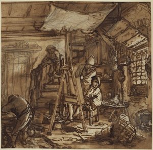 The Painter in the Studio by Adriaen van Ostade