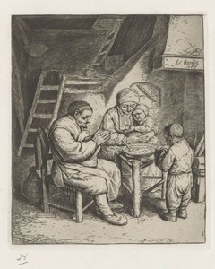 Family at the Table for a Meal by Adriaen van Ostade