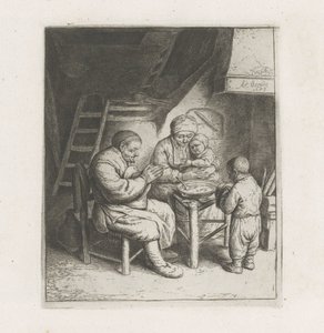 Family Praying Before the Meal by Adriaen van Ostade