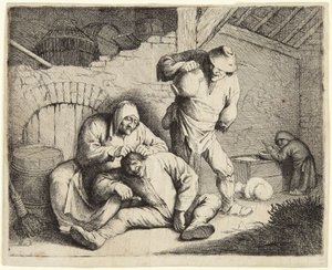 The Flea Catcher (Woman Catching Fleas) by Adriaen van Ostade