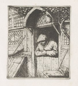Man Leaning on a Half-Door