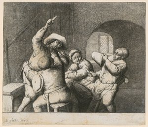 Knife Fight by Adriaen van Ostade