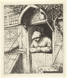 Peasant Leaning on His Doorway by Adriaen van Ostade