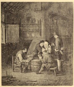 Peasants around a Barrel in an Inn by Adriaen van Ostade