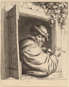 Smoker at a Window by Adriaen van Ostade