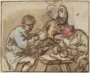 Three Men at a Table by Adriaen van Ostade