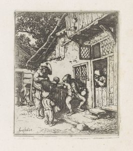 Two Musicians in Front of a House
